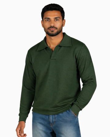 Olive Johny collar polo shirt