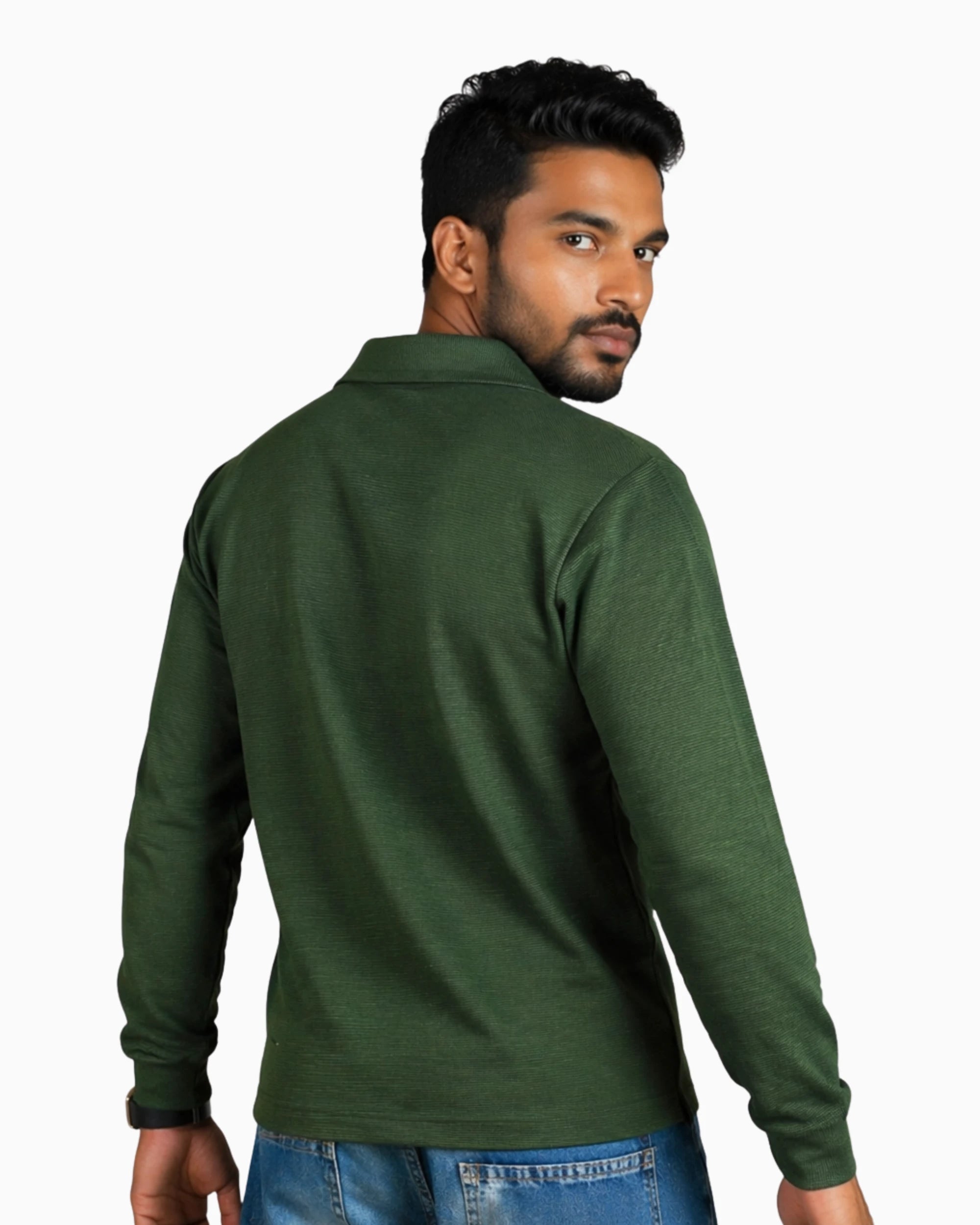 Olive Johny collar polo shirt
