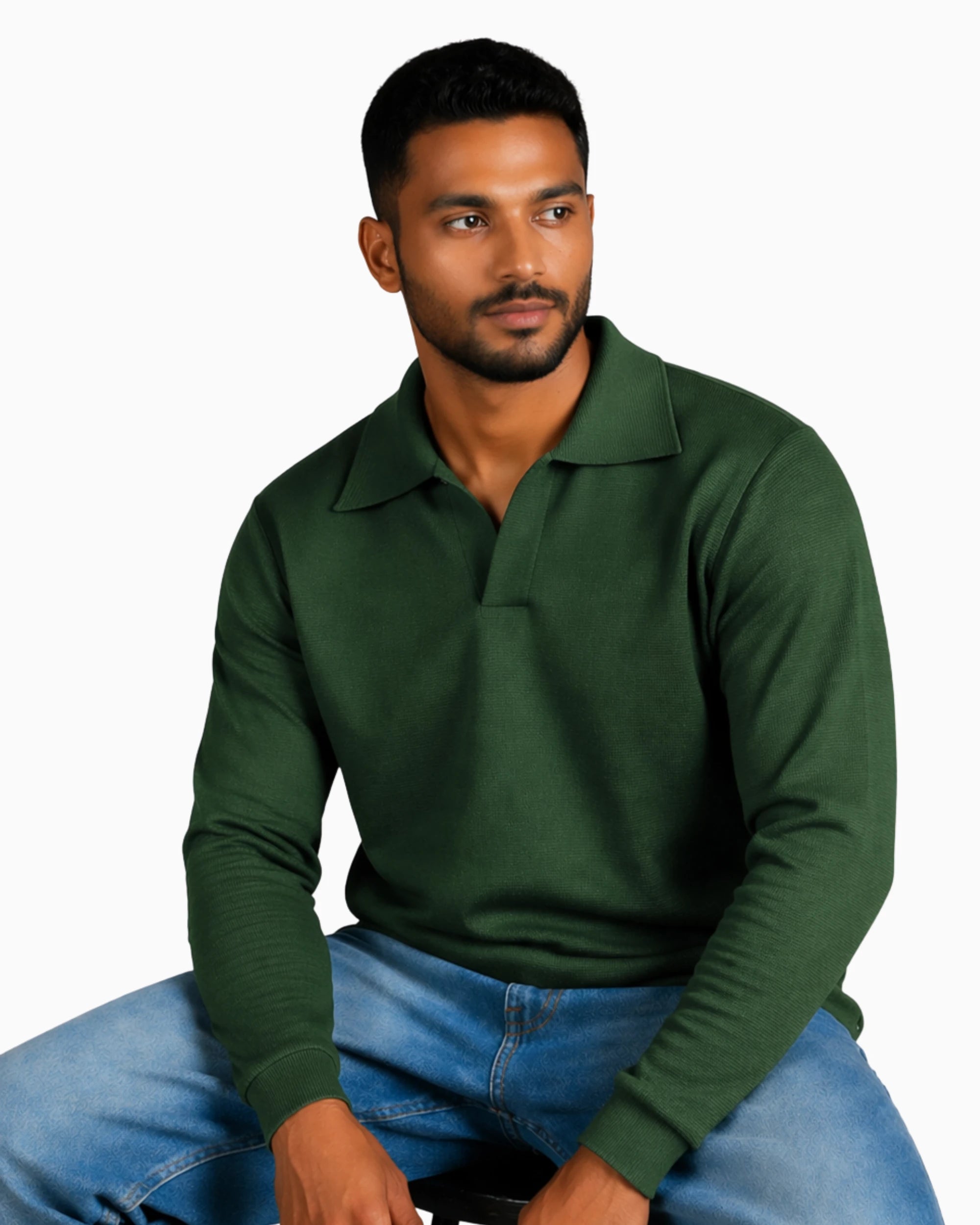 Olive Johny collar polo shirt