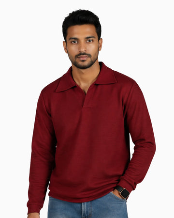 Marron jonhy collar polo shirt