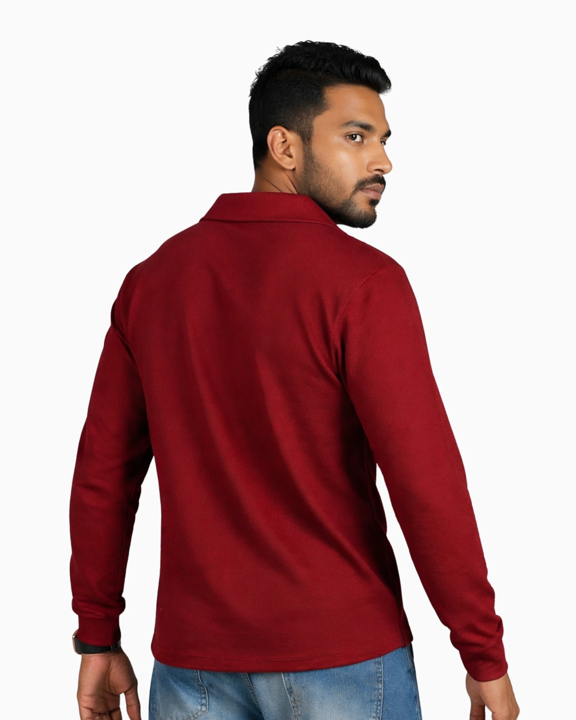 Marron jonhy collar polo shirt