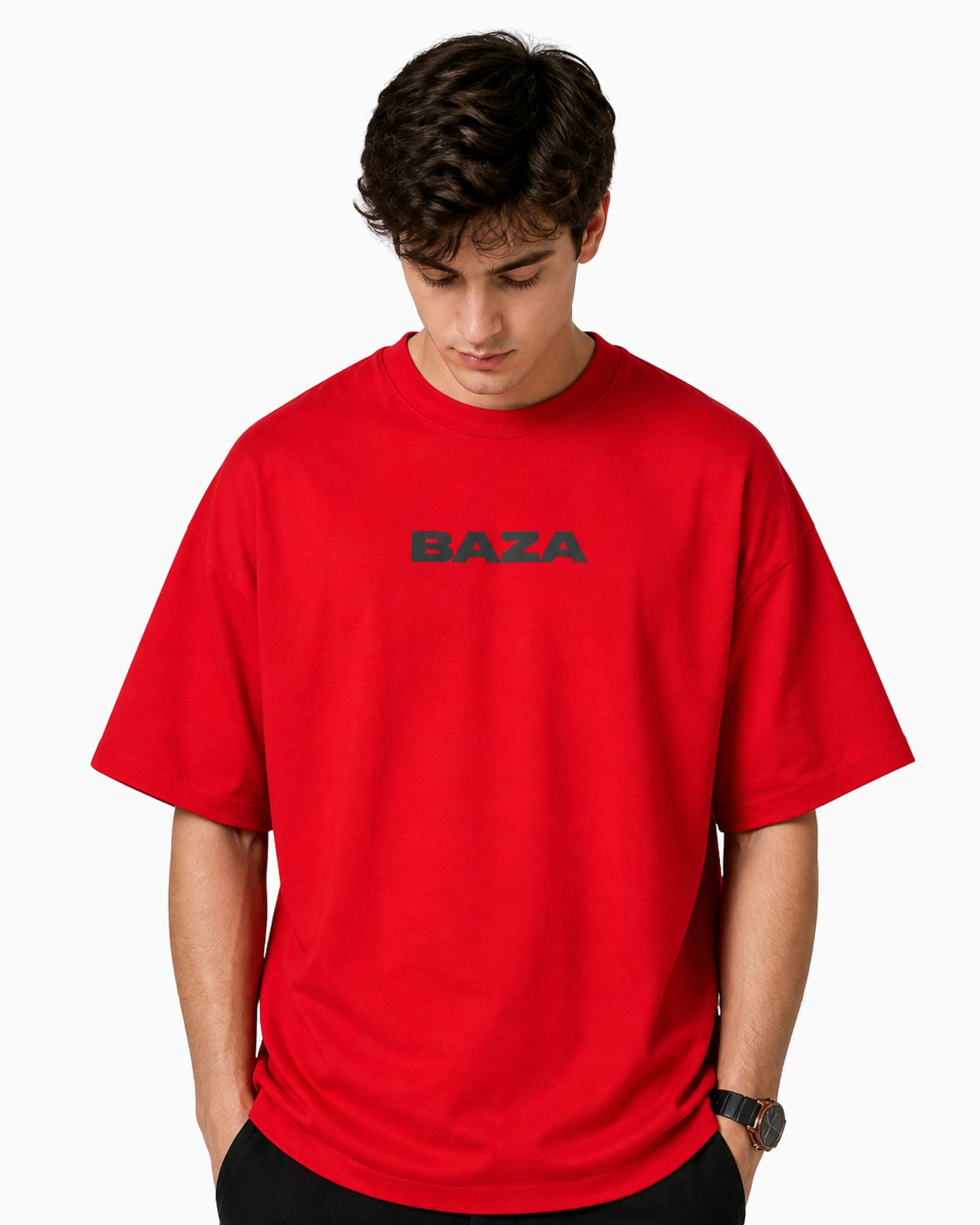 Over Sized Boxy Fit Tee - Red