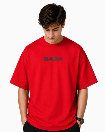 Over Sized Boxy Fit Tee - Red