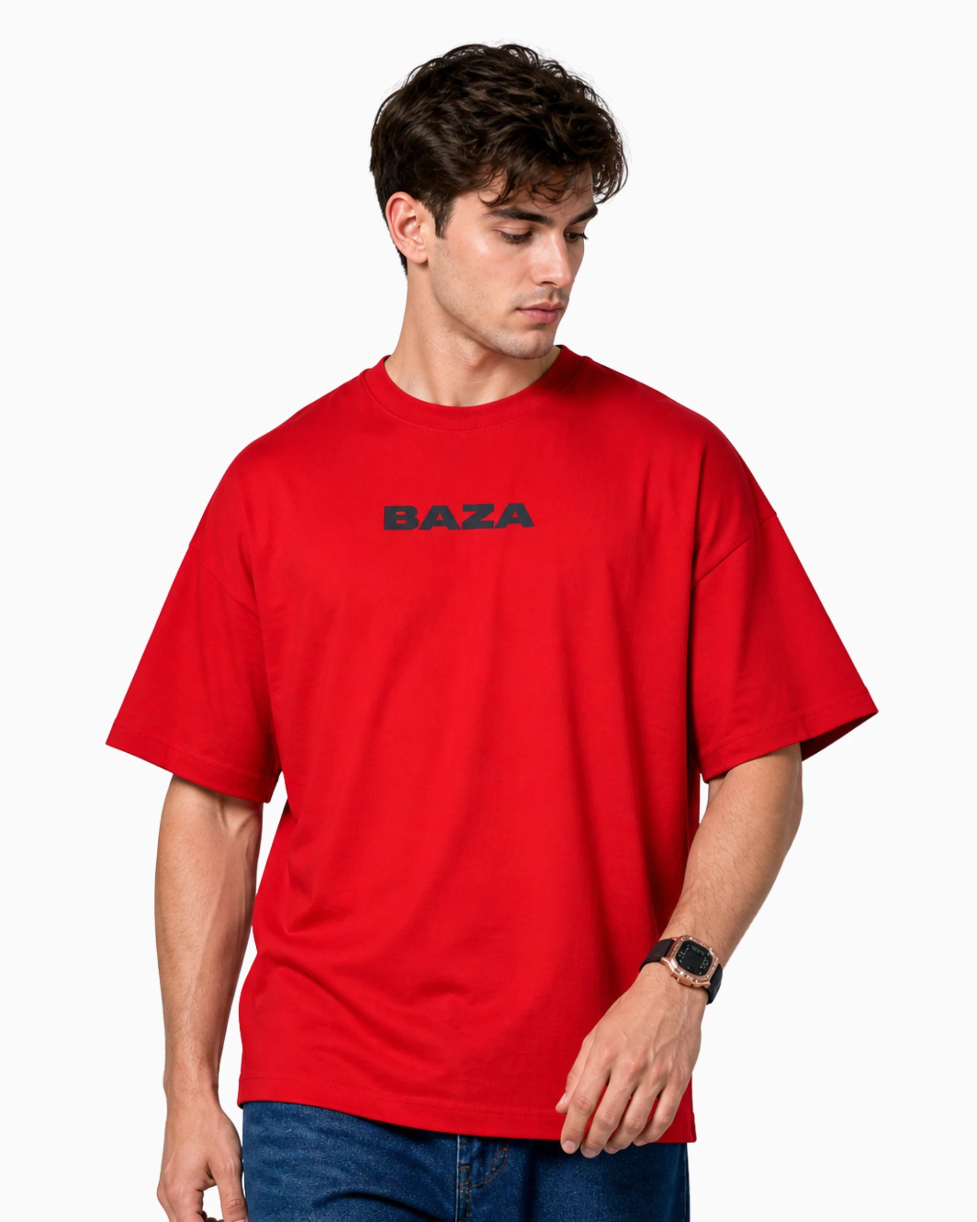 Over Sized Boxy Fit Tee - Red