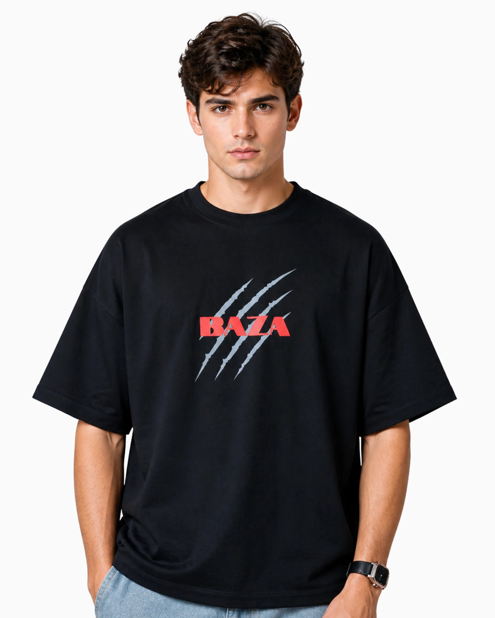 Over Sized Boxy Fit Tee - Black