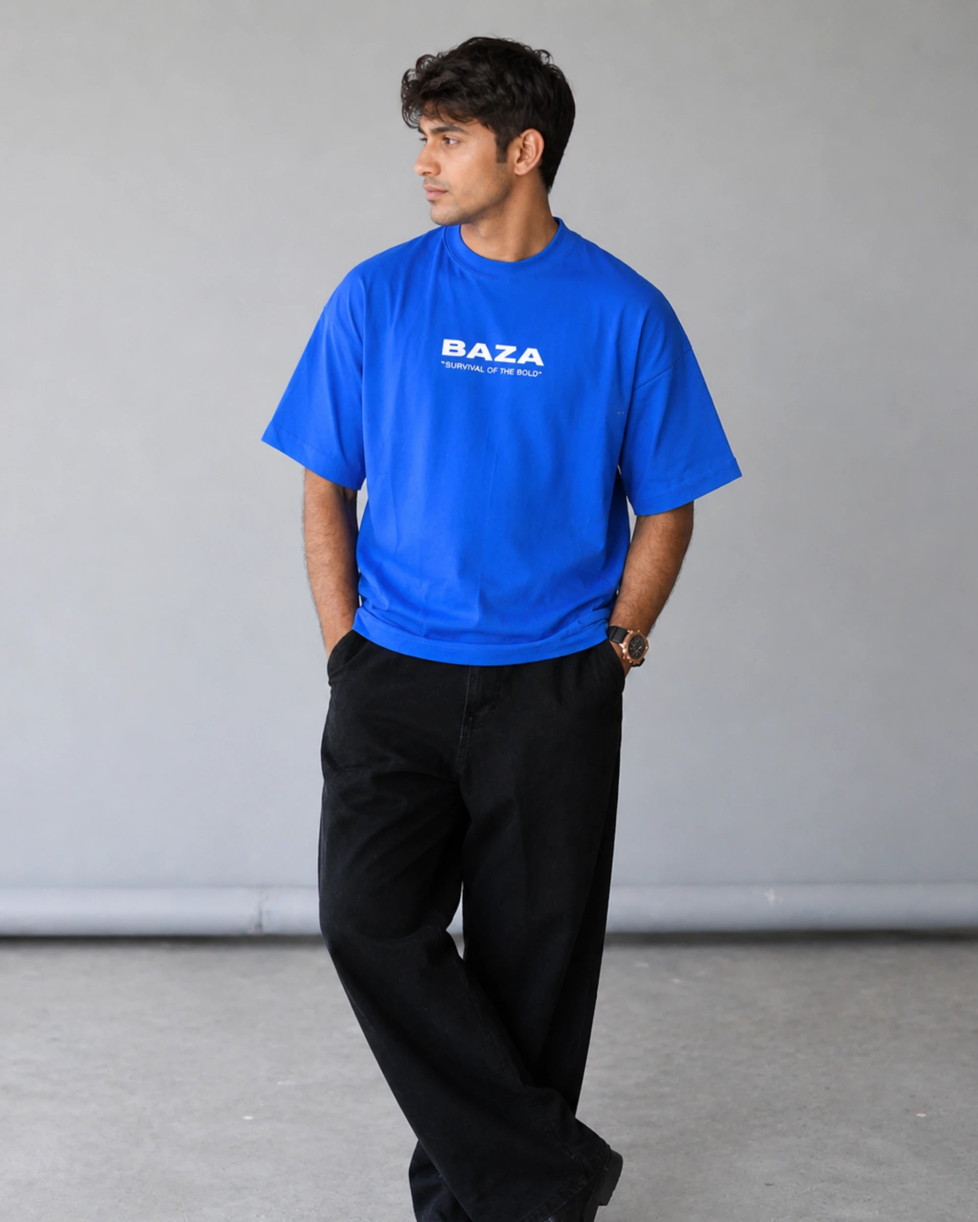 Over Sized Boxy Fit Tee - Royal Blue