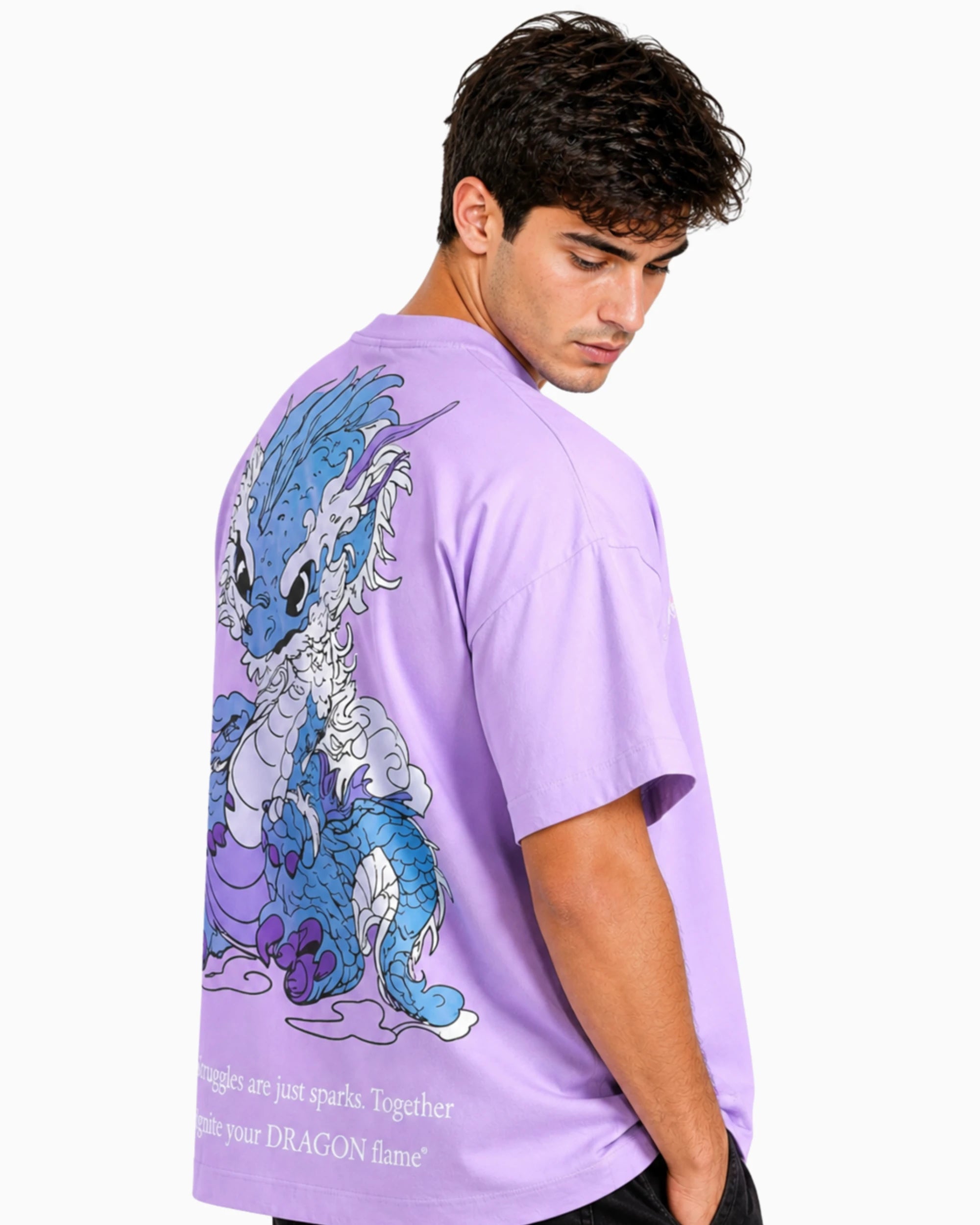 Over Sized Boxy Fit Tee - Lavender