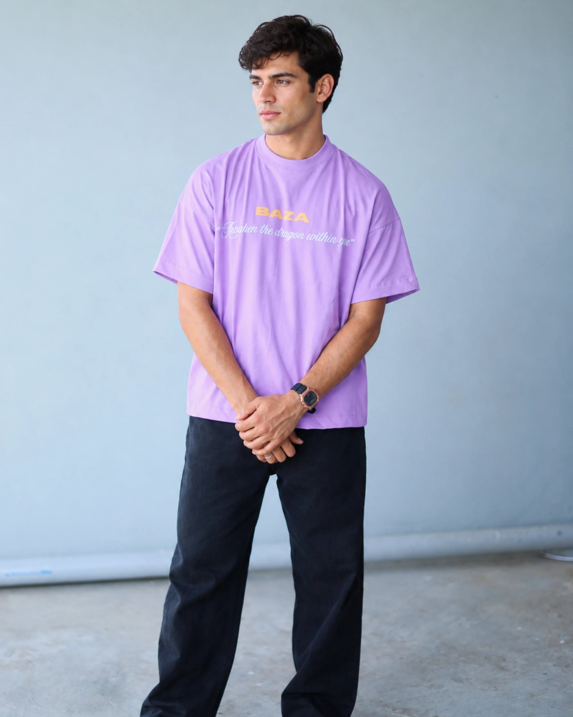 Over Sized Boxy Fit Tee - Lavender