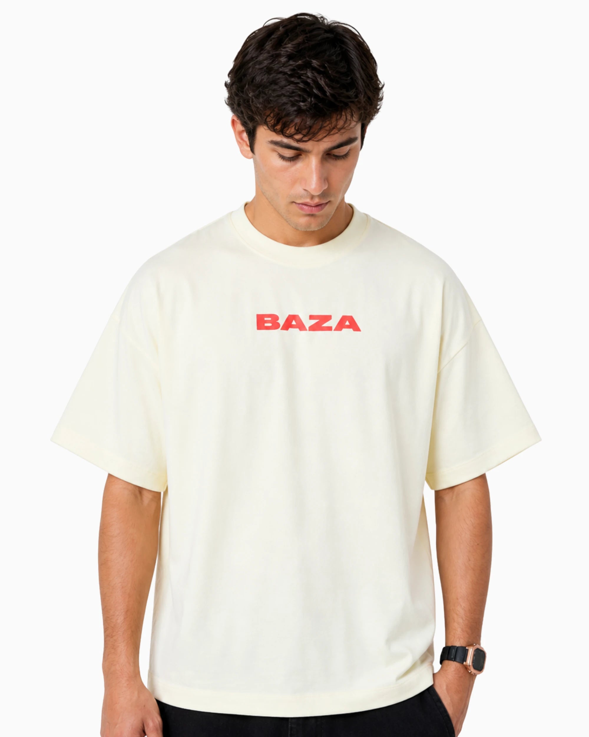 Over Sized Boxy Fit Tee - Cream