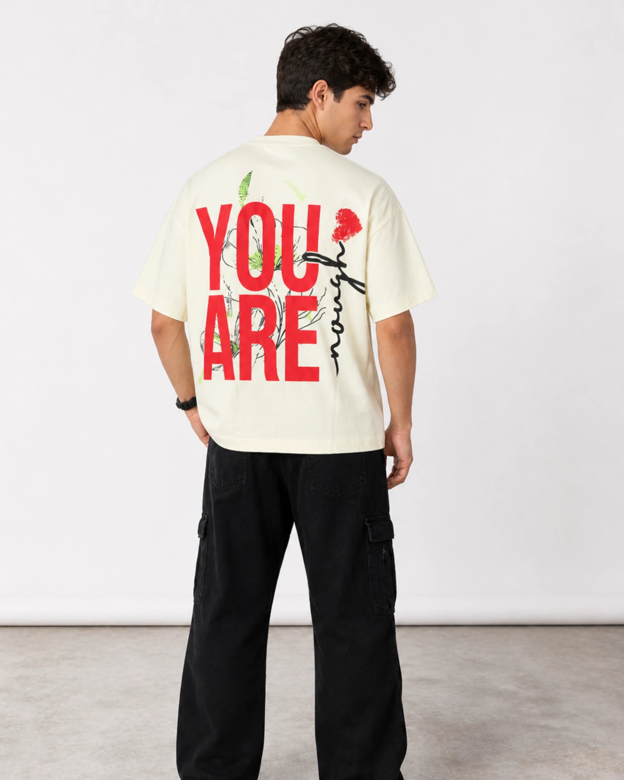 Over Sized Boxy Fit Tee - Cream