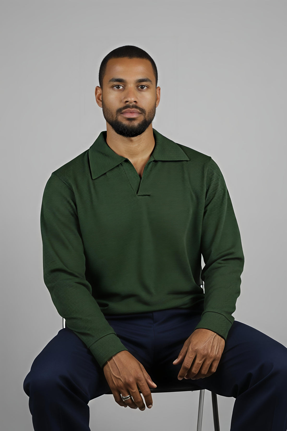 Olive Johny collar polo shirt