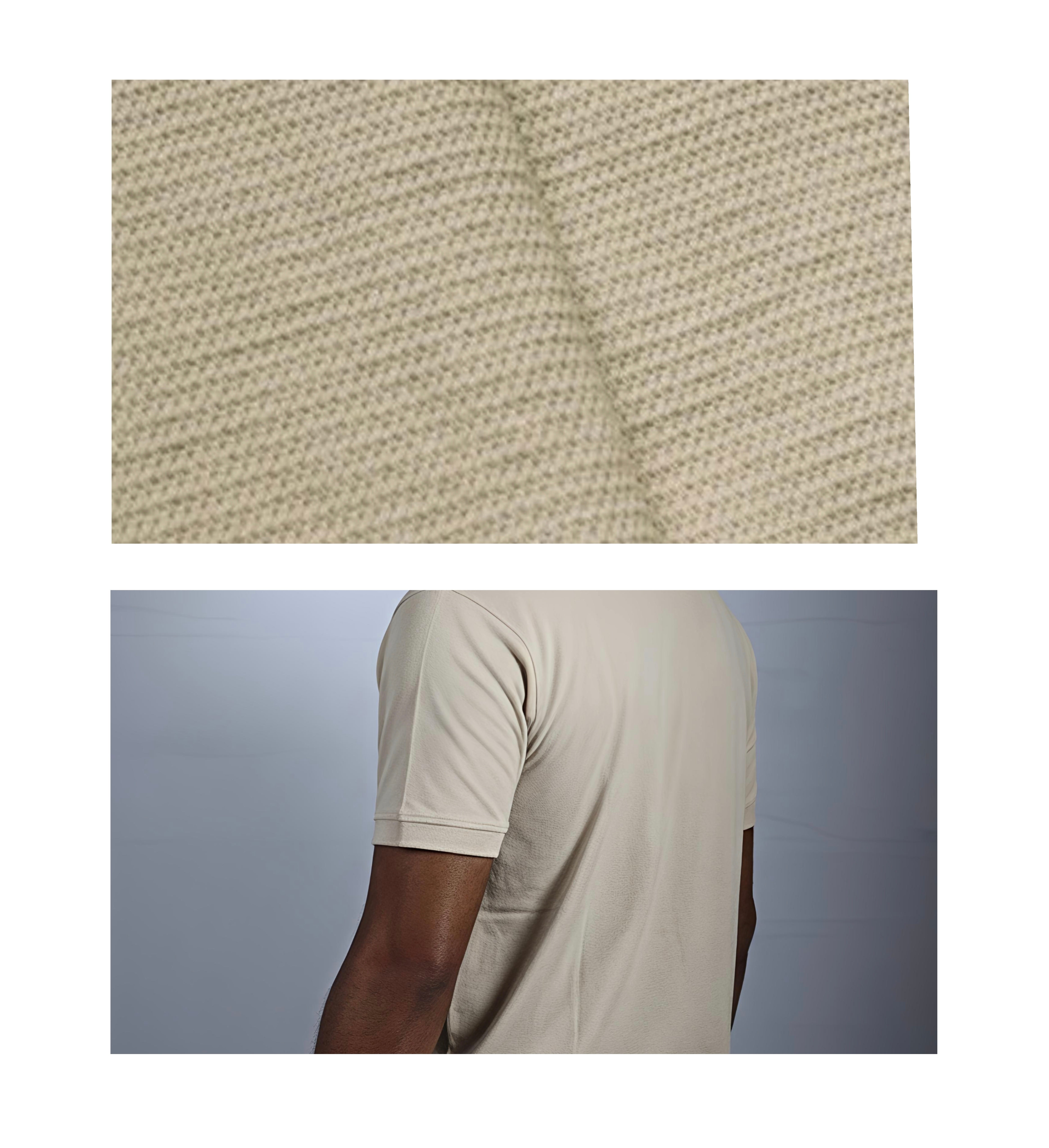 Sand Beige pique polo T-shirt