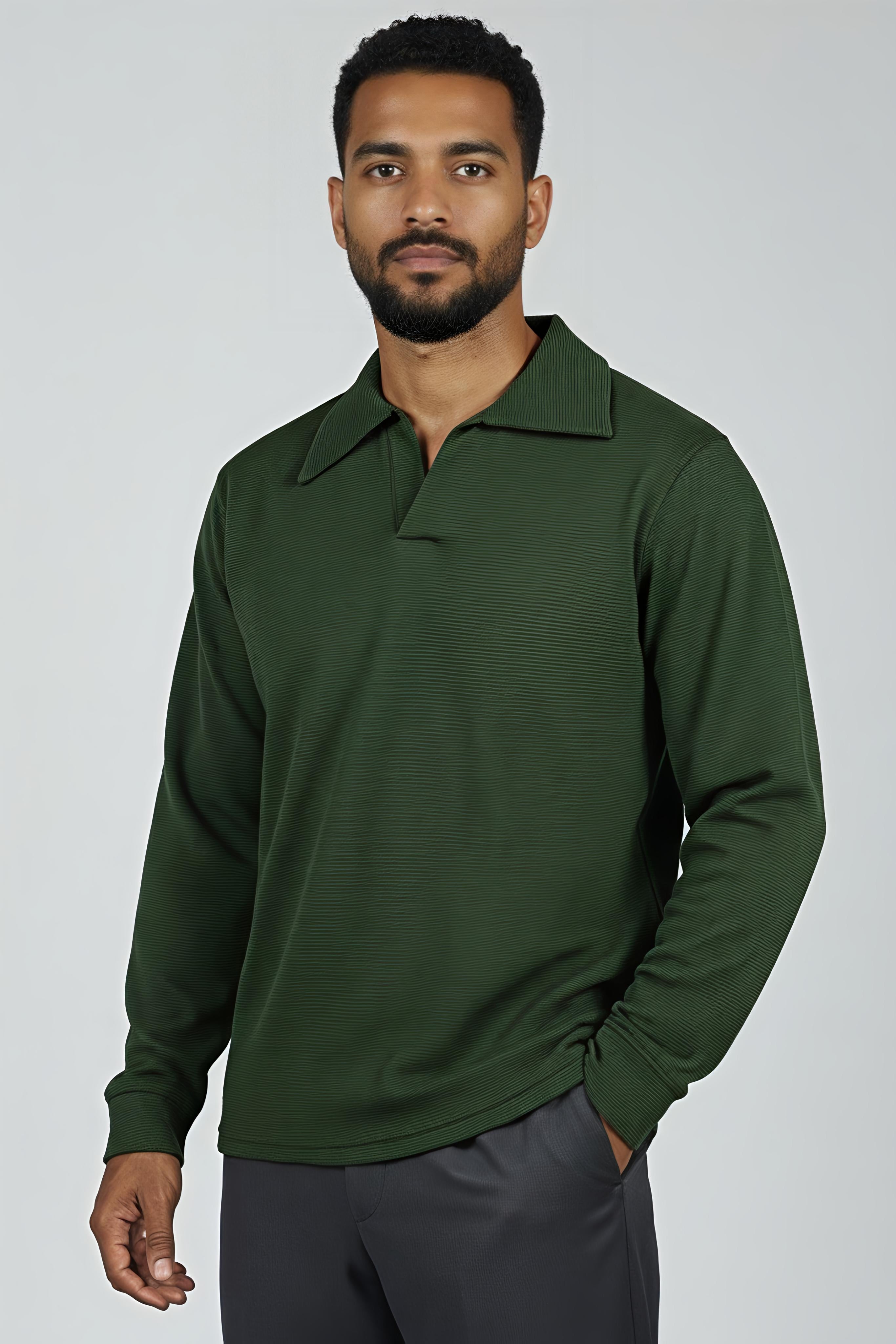 Olive Johny collar polo shirt