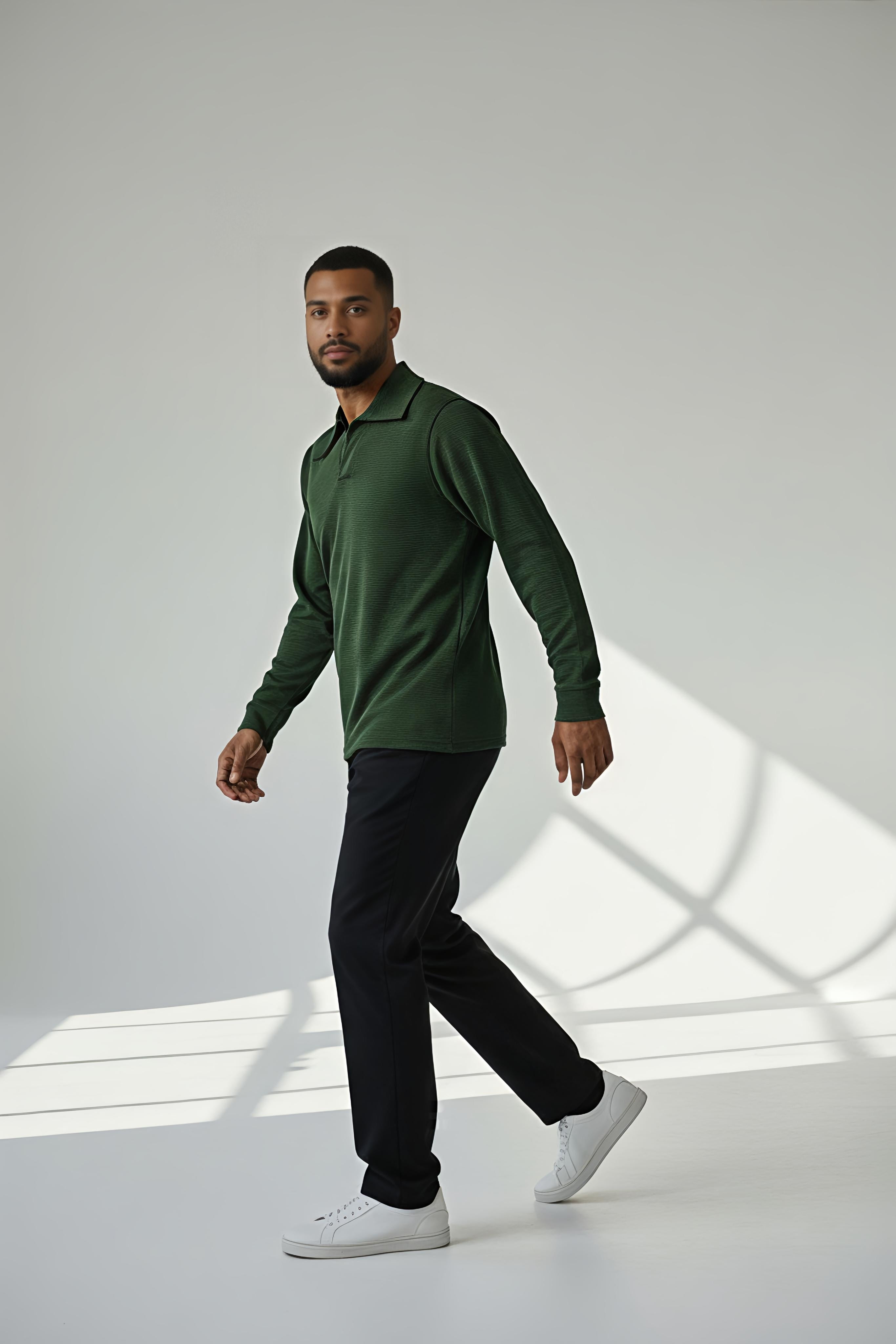 Olive Johny collar polo shirt