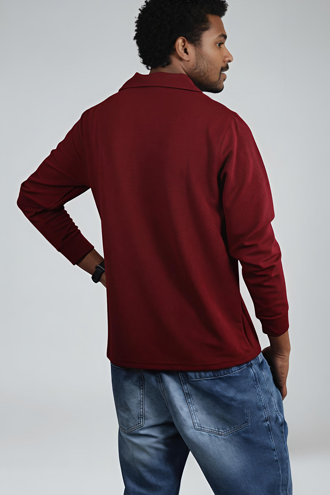 Marron jonhy collar polo shirt
